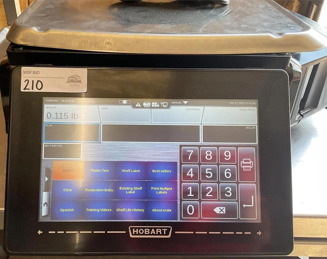 Used Hobart - Commercial Price Computing 30lb Deli Scale with Dual Label Printer and Touch Screen Commands with Customer Display - 3 AVAILABLE