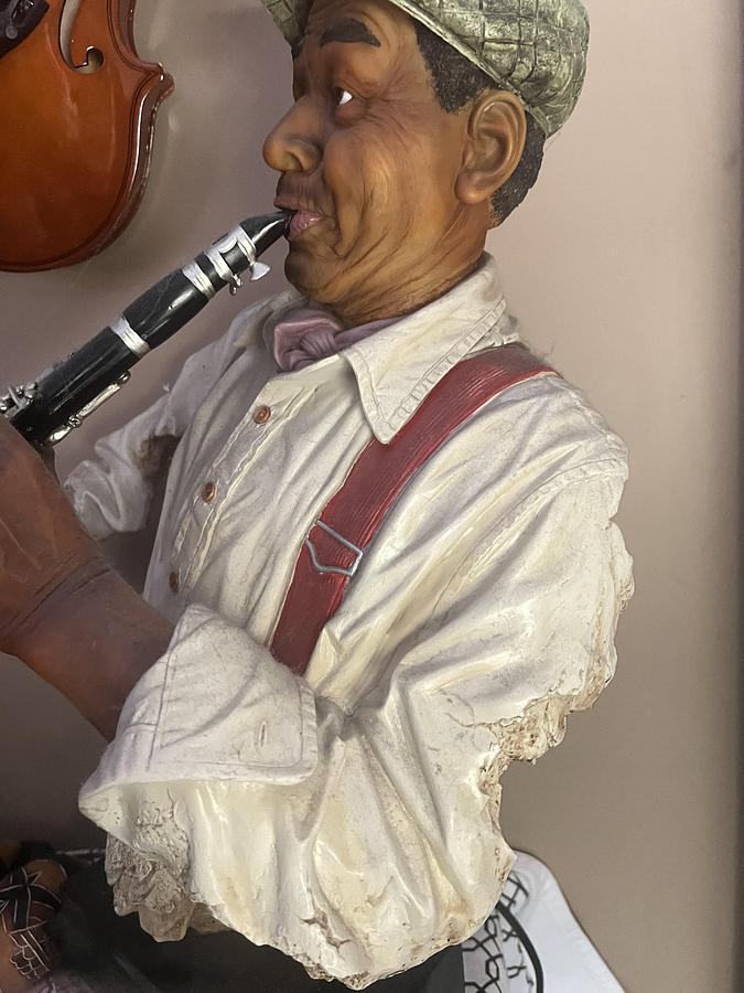 Used Decor item - Clarinet Player - ghostly -OPEN TO OFFERS