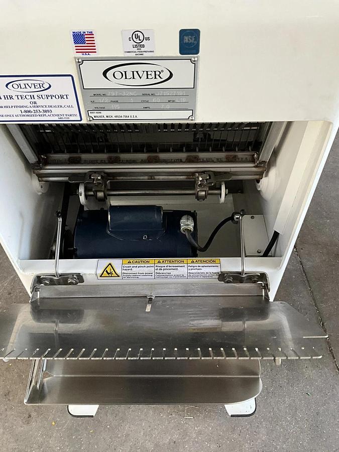 Used 2019 Oliver Gravity Feed Bakery Bread Slicer 797-32NC w/ Pro Guard Artisan Bread