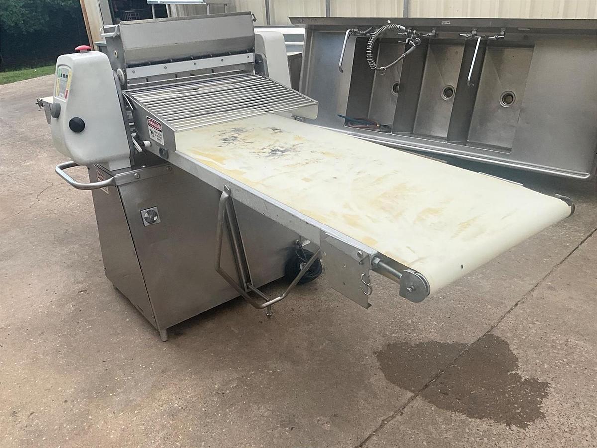 Used Rondo butterfly sheeter with flour duster
