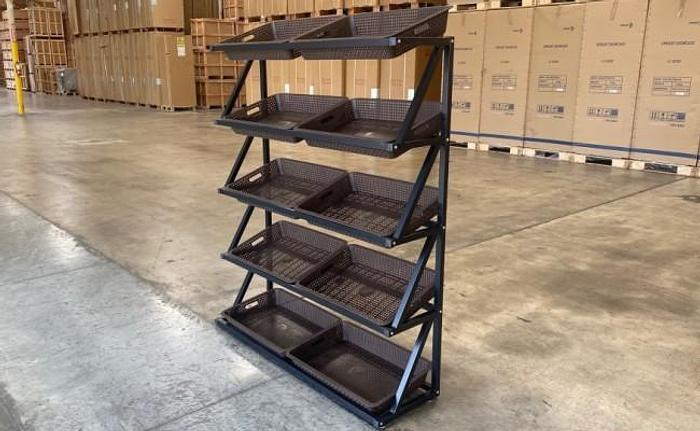 Fruit rack fruit shelf vegetable supermarket Display -10 Baskets -SEE VIDEO