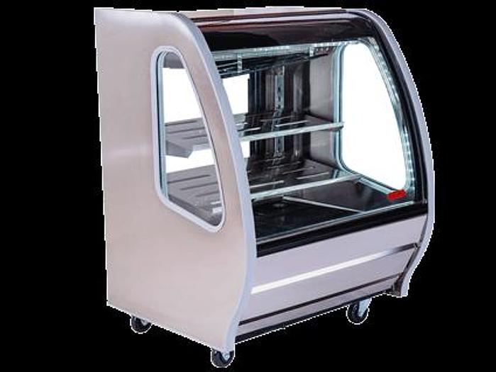 56.6 CURVED GLASS DELI PASTRY CASE -black, white or stainless finish