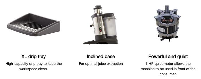 Robot Coupe - J80 Buffet Automatic Juicer with Pulp Ejection - 120V, 3450 RPM
