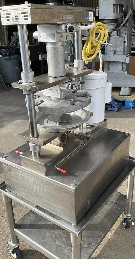 Used Comtec 2200 semi automatic pie press with 11" die set Pie Crust Dough Pumkin