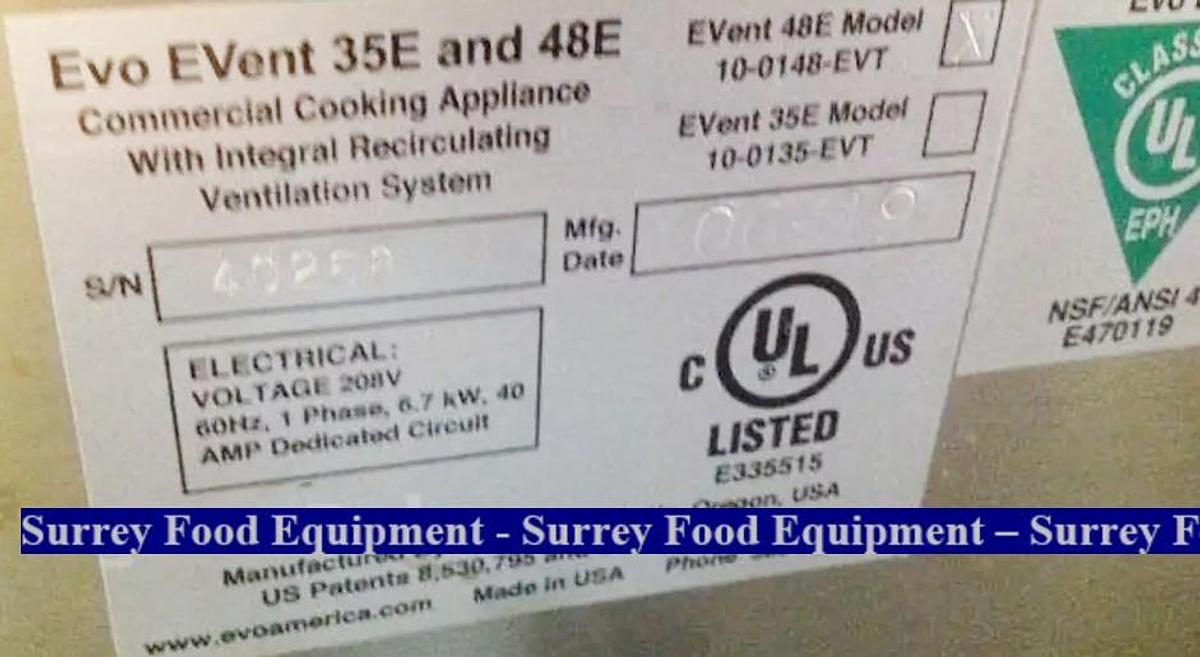 Used Evo EVent Mdl 10-0148-EVT Ventless electric griddle