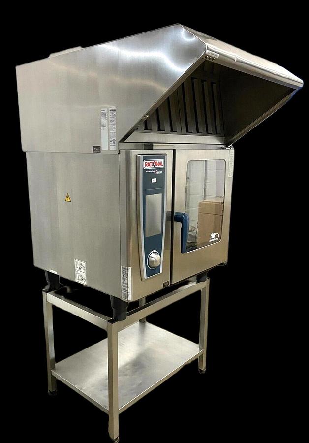 Used Rational 6 pan/half size (Electric) Combi, w/UltraVent Hood, Stand 