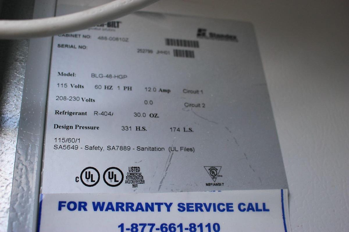 Masterbilt 2 Swing Glass Door Cooler with 6 Shelves - Scratch & Dent - Model: BLG-48-HGP