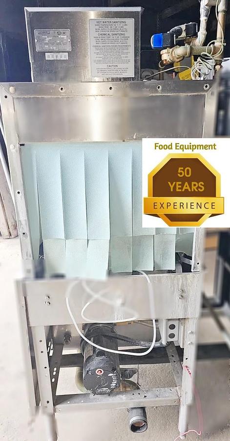 Used Hobart Double Dish Conveyor Dishwasher - has gas water heater