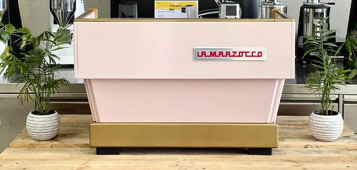 Refurbished LA MARZOCCO LINEA CLASSIC AV 2 GROUP ESPRESSO COFFEE MACHINE BAR - PINK & GOLD