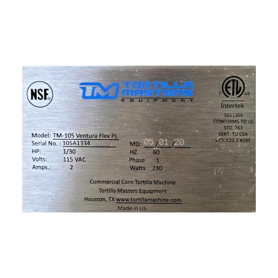 Used Tortilla Masters TM-105 Tortilla Machine - WARRANTY