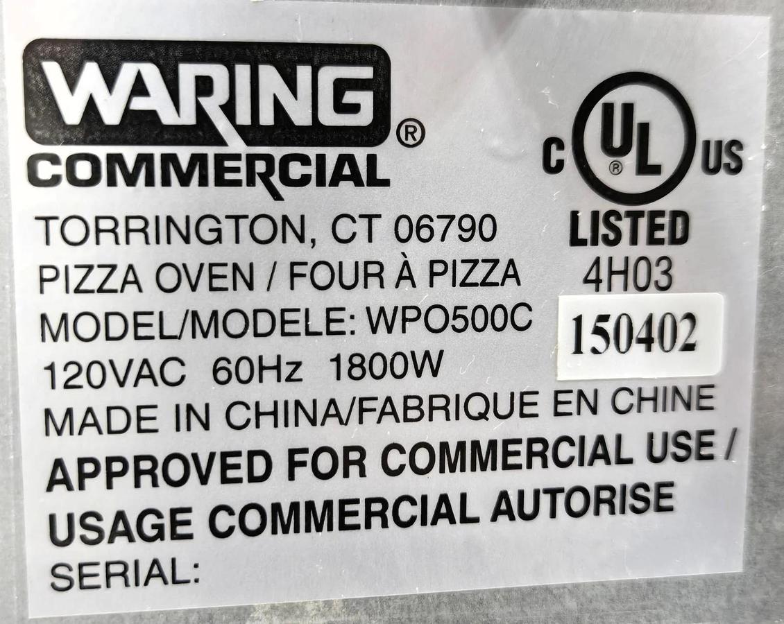 Used Waring WPO500C Single-Deck Pizza Oven - WARRANTY