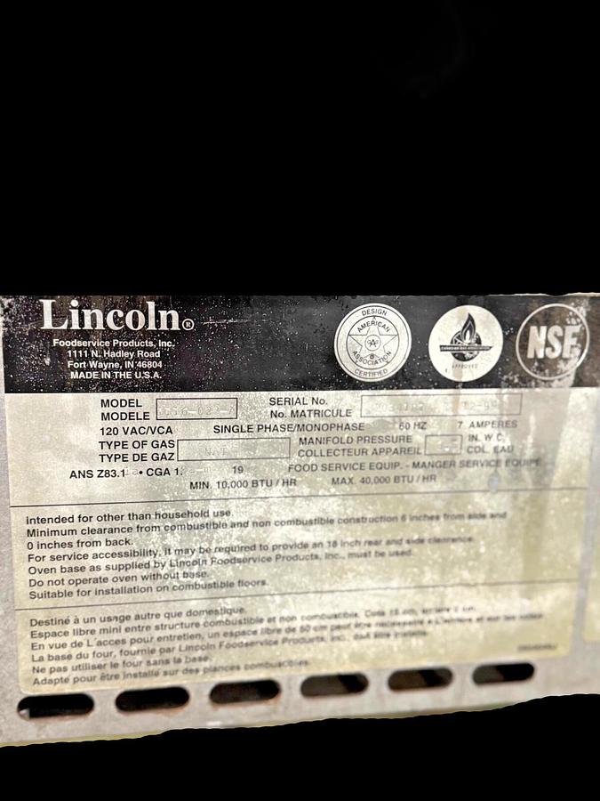 Used Lincoln Impinger- Model: 1116-023-A Double Stack- Conveyor Oven - Natural Gas
