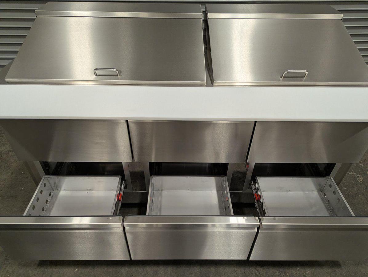Used Brand new -  72" refrigerated Salad/Sandwich Prep Table W/6 Drawers