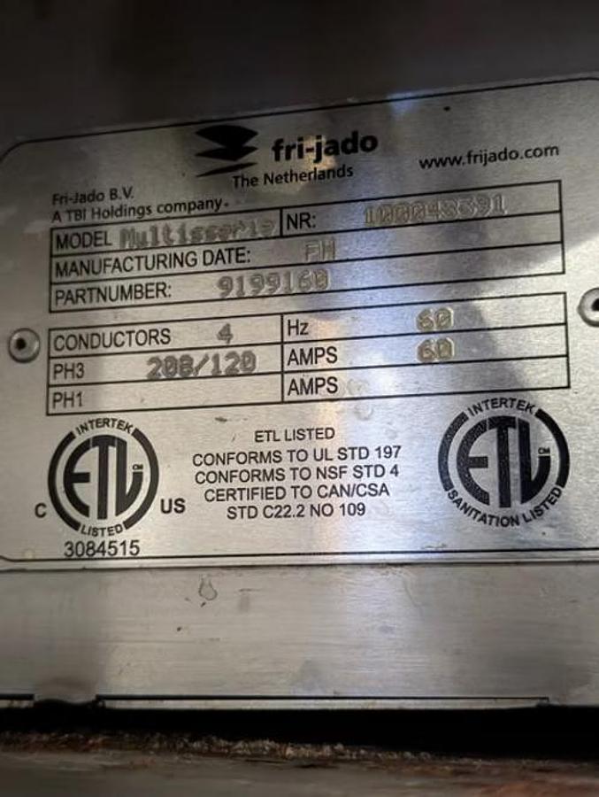 Used Fri-Jado Multi Rotisserie Oven
