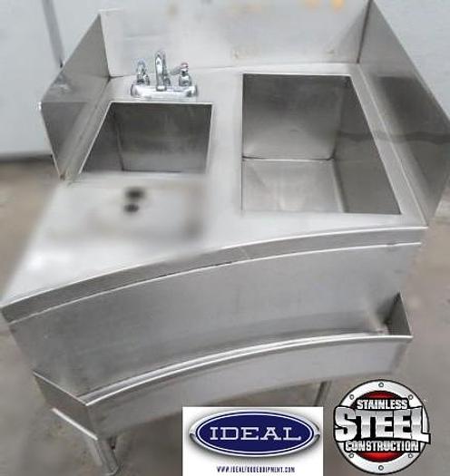 Used Curved - unique bar sink - ice well combo