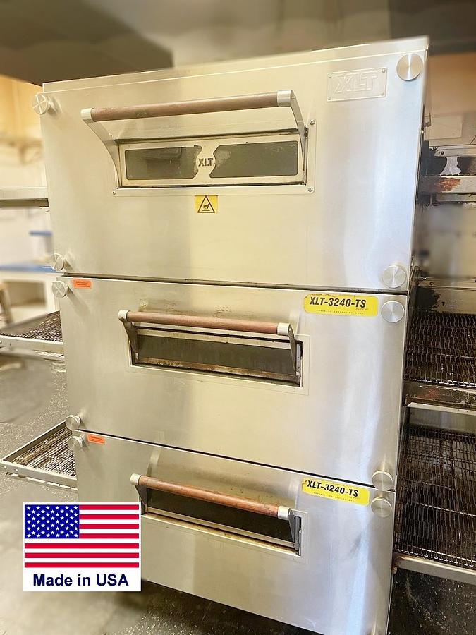 Used XLT XLT-3240-TS Triple Deck Conveyor Convection Pizza Oven Natural Gas