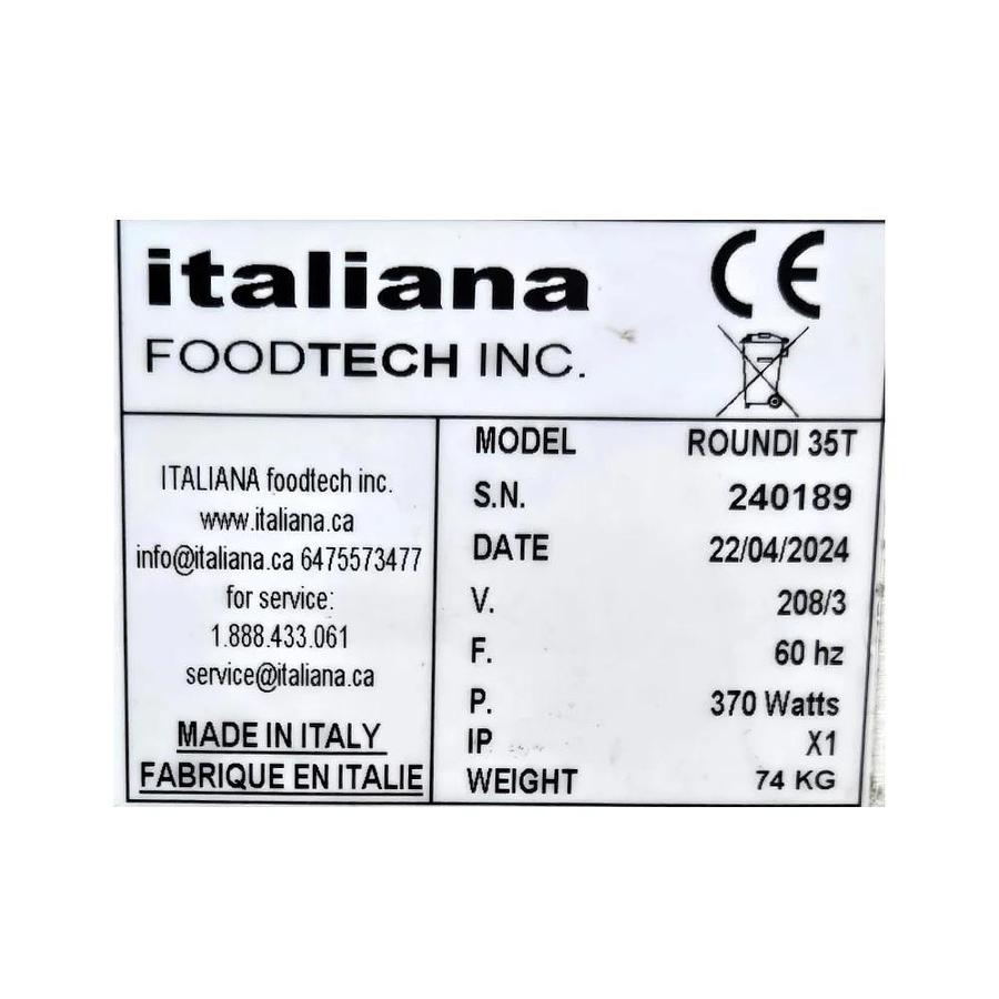 Used Italiana FoodTech ROUNDI 35T Dough Rounder - SAVES LABOR DOLLARS -WARRANTY