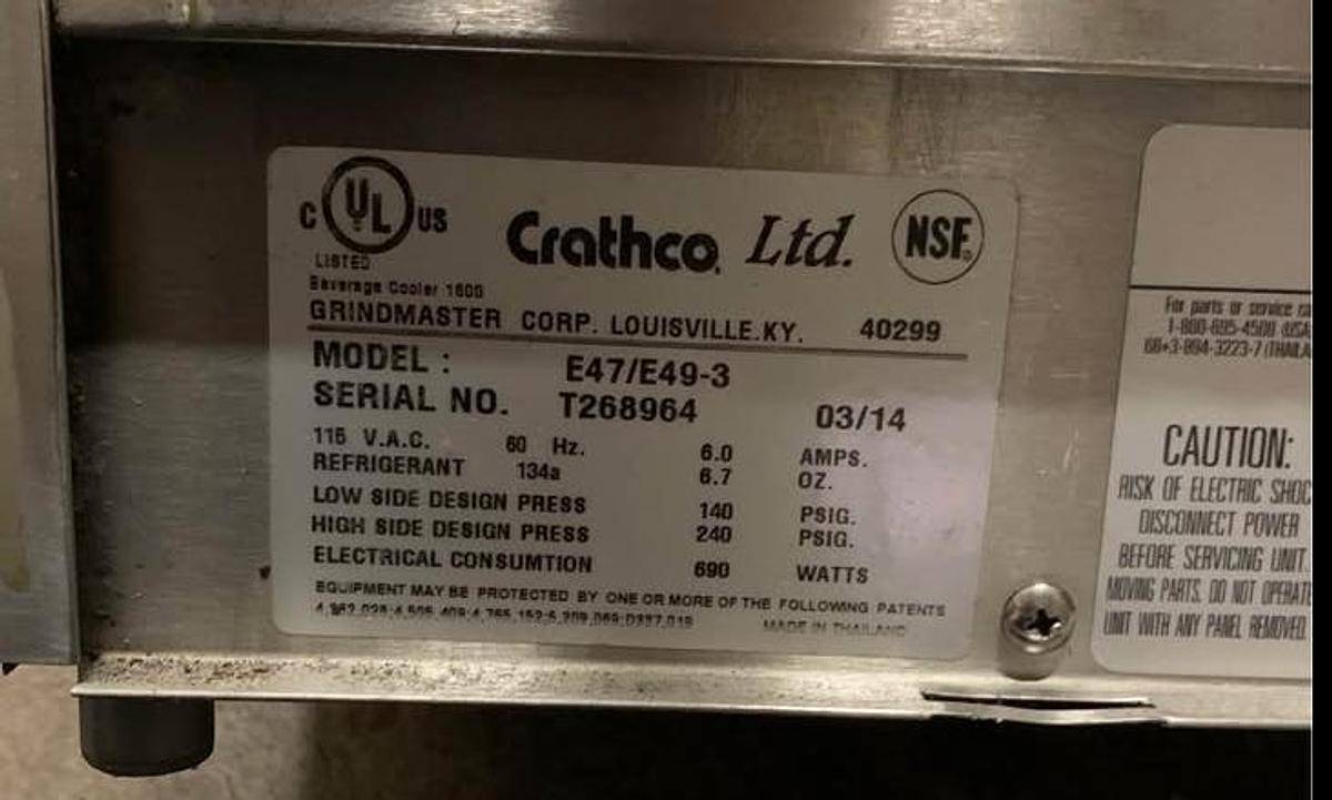 Used Crathco refrigerated Beverage Dispenser