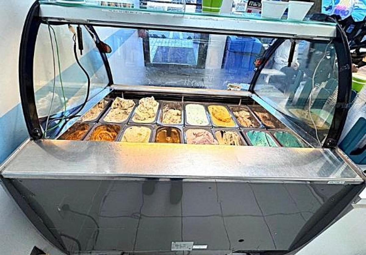 Used Curved Glass Italian 16 flavor Gelato Cabinet