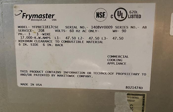 Used Frymaster Electric Deep Fryer