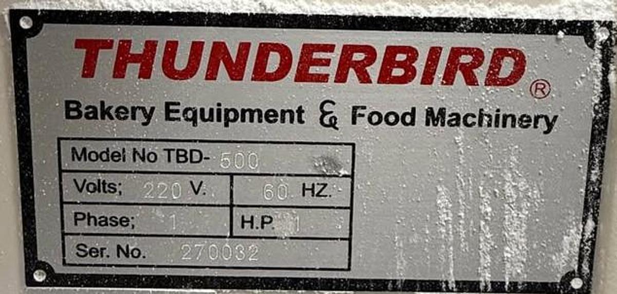 Used Thunderbird TBD-500 Dough Sheeter – Floor Model (220V, 1HP)