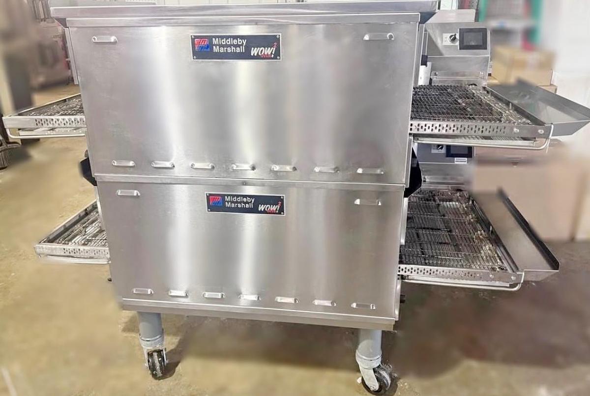 Used Middleby Marshall Double Stack Gas Conveyor Pizza Ovens - near new units