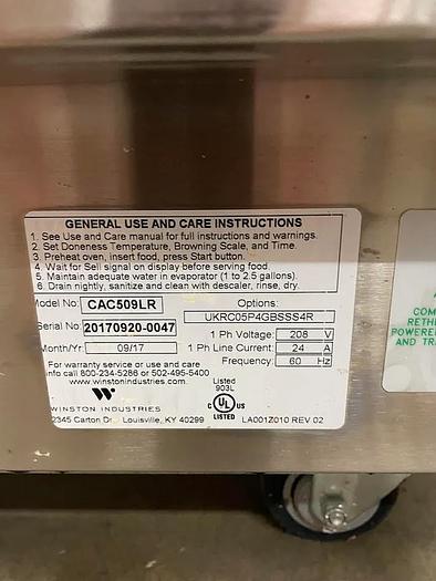 NEW CVAP Cook and Hold Oven (2017) | Winston | Model # CAC509 - NEW - CLEARANCE ITEM