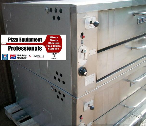 Refurbished 2 BAKERS PRIDE 451 NATURAL DECK GAS DOUBLE PIZZA OVENS NEW STONES