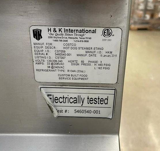 Refurbished Hot Dog Steamer Stand | H & K International | Model #CST059