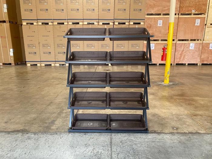 Fruit rack fruit shelf vegetable supermarket Display -10 Baskets -SEE VIDEO