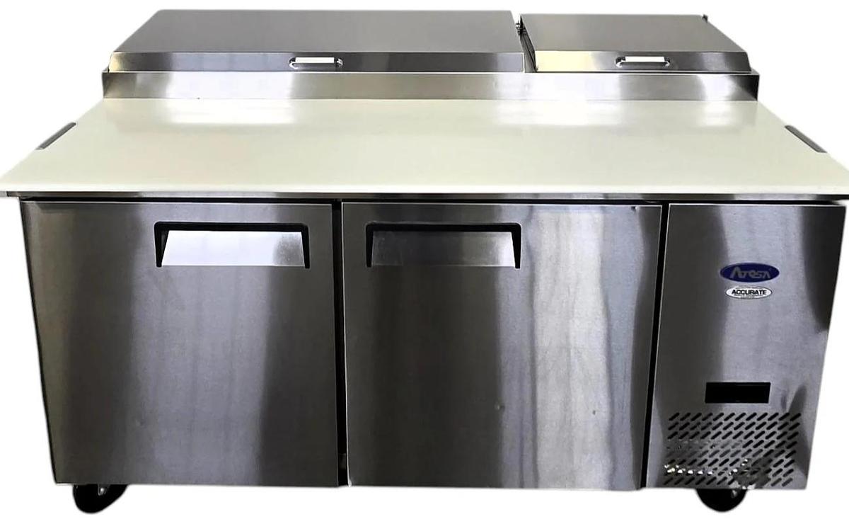 Used Atosa MPF8202GR Refrigerated Pizza Prep Table - 2 Door - 67" -WARRANTY