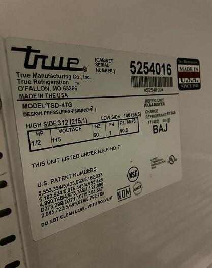 Refurbished 2 Door Cooler | True | Model # TSD-47G