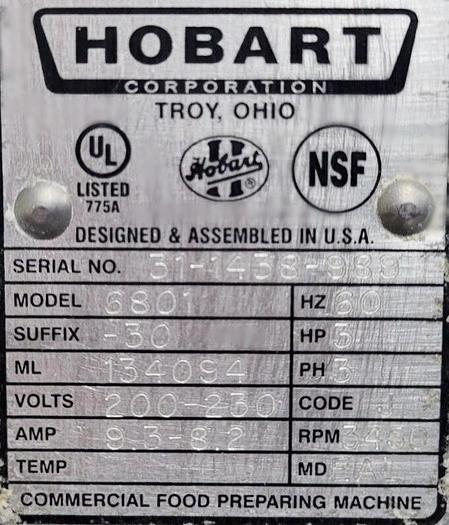 Used HOBART MEAT SAW 6801