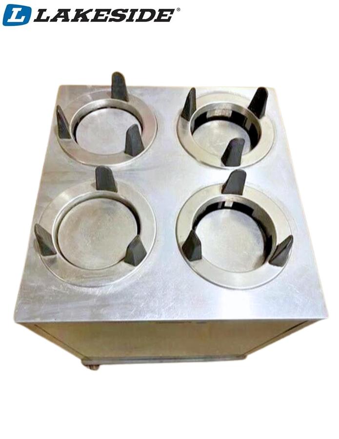 Used Lakeside 4 Slot Plate Holder with Small Basket on Casters
