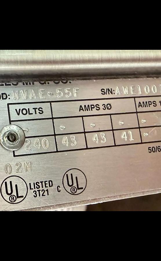 Used 16” wells WVAE-55F slim ventless fryer