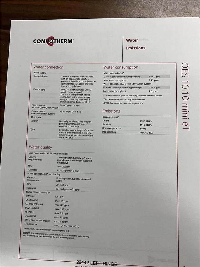 Used New Convotherm 10.10 half size combi oven - 4 available