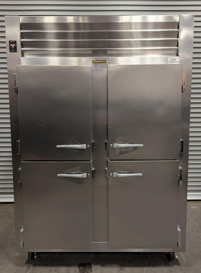 Used Traulsen AHT232WUT-HHS Spec-Line 58" 2-Section Stainless Cooler W/4 Doors - 2 available