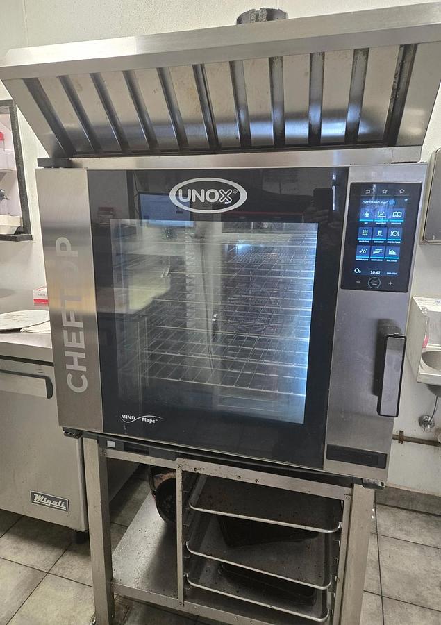 Used UNOX XAVC-06FS-EPRM Combi Oven w/ Ventless Hood & Stand 208-240V 3-Phase