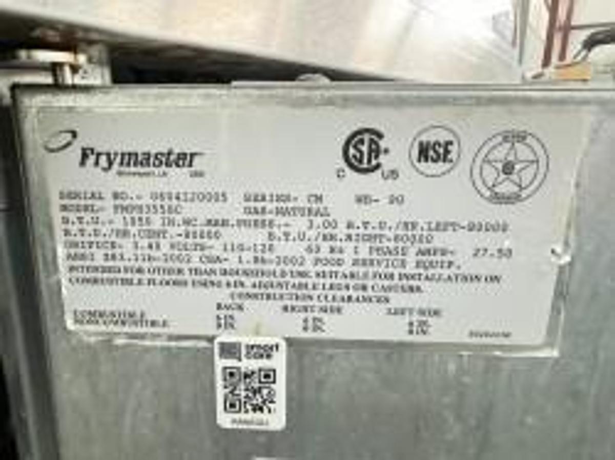 Refurbished Frymaster Gas 3 Bay Fryer W Filtration from School 50lb FMPH355SC