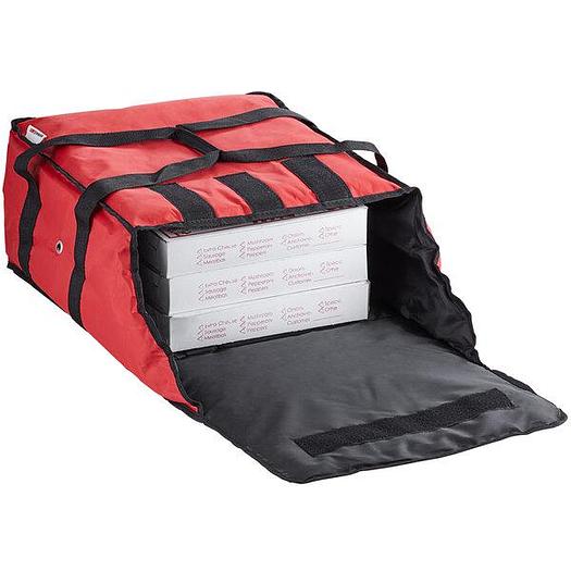 Insulated Pizza Delivery Bag, Soft-Sided Heavy-Duty Nylon, 16" x 16" x 8" - Holds Up To (3) 12" or 14" Pizza Boxes