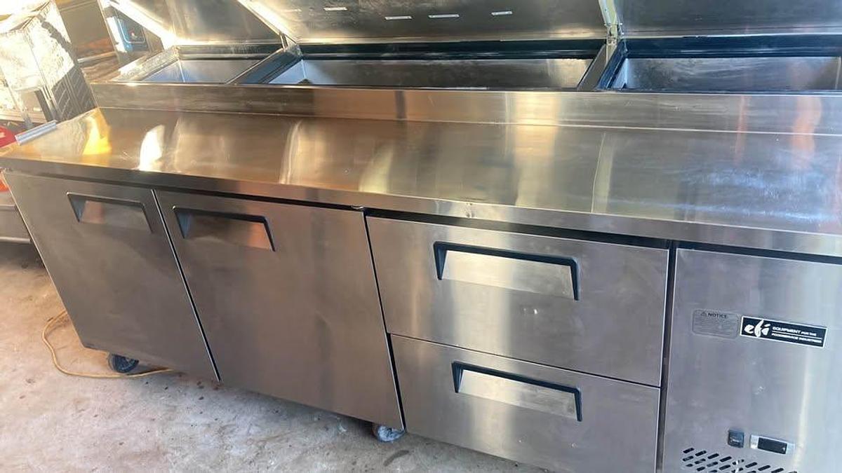 Used Pizza prep table 8' - SEE VIDEO