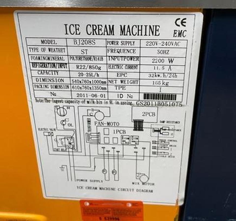 Used Goshen BJ208S Ice Cream Machine -WARRANTY