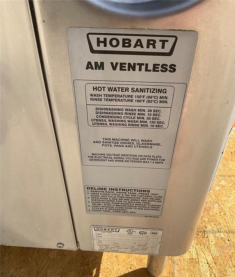 Used Hobart ventless AM15VLT commercial dishwasher