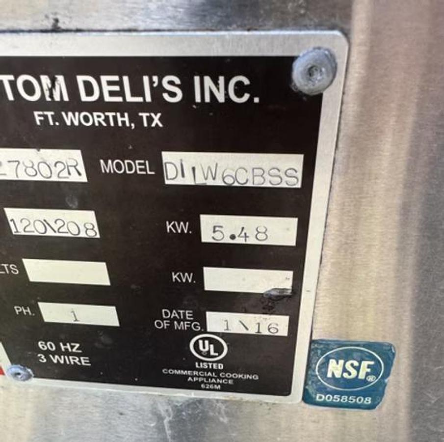 Used Custom Deli’s 6 Foot Hot Case