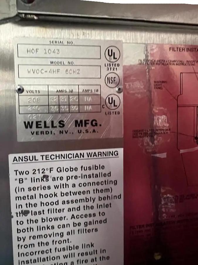 Used Wells wvoc-4hf ventless 4 burner electric stove and oven