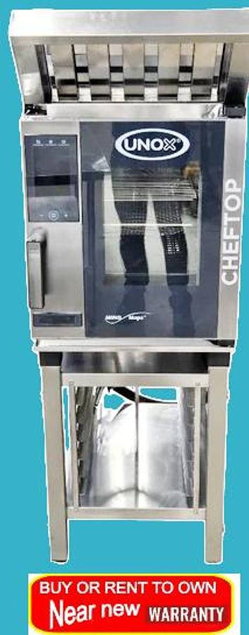 Used Unox XAVC-0511-EPRM Electric Countertop Combi Oven with XAVHC-HC11 Ventless Hood and Stand