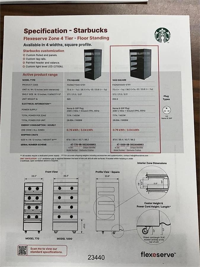 Used New Flexeserve Zone 4 heated display 1000 Square - 4 Available - BRAND NEW 