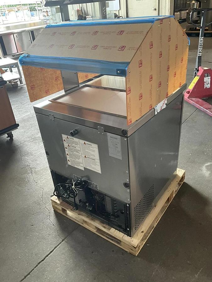 Used New Turbo Air MST28N-711S 28" refrigerated prep table with sneeze guard Salsa - BRAND NEW