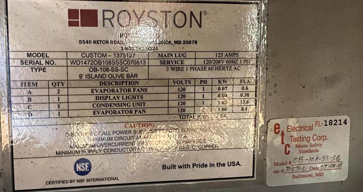 Used ROYSTON SELF CONTAINED OLIVER BAR