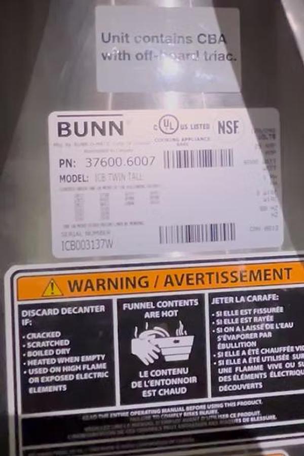 Used Bunn Coffee Brewer - DUAL BREWER - ICB TWIN